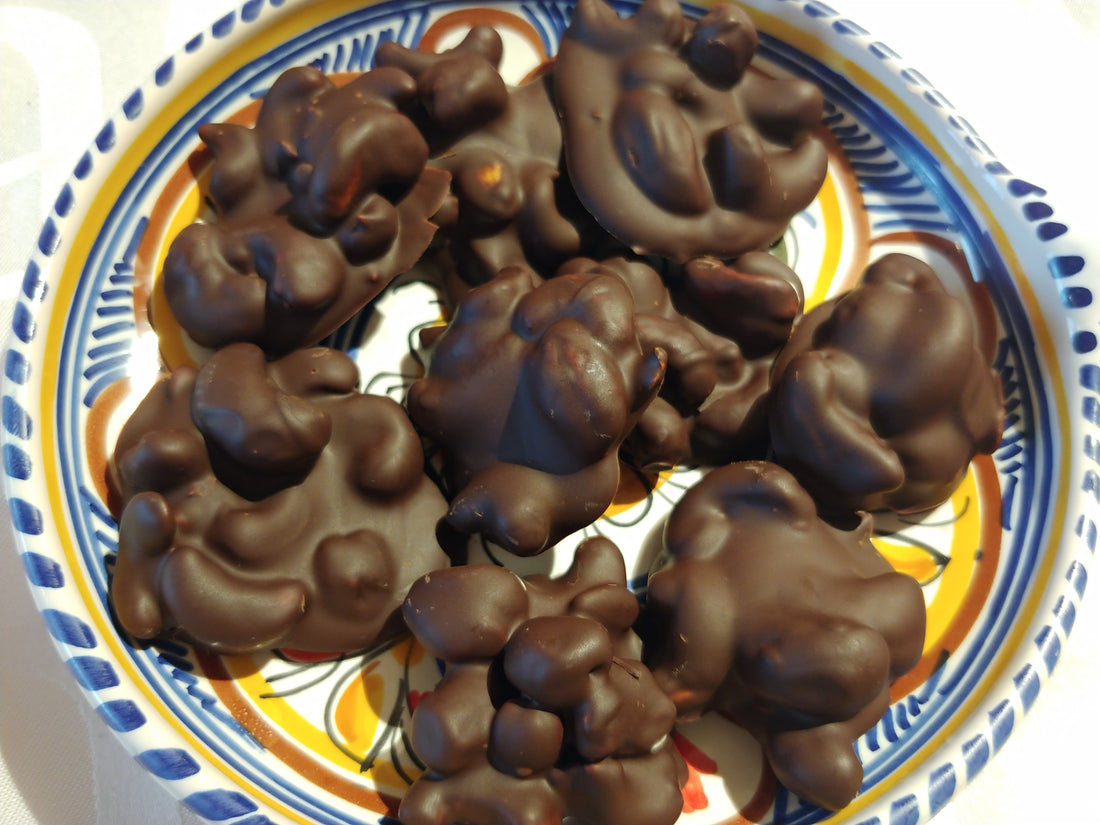 Rochers au chocolat, acajou et menthe